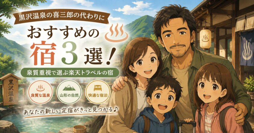 黒沢温泉の喜三郎の代わりにおすすめの宿3選！泉質重視で選ぶ楽天トラベルの宿