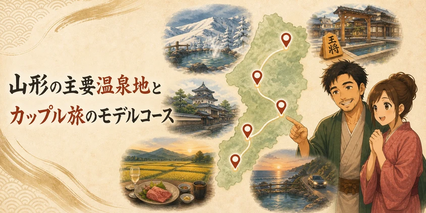 山形の主要温泉地とカップル旅のモデルコース