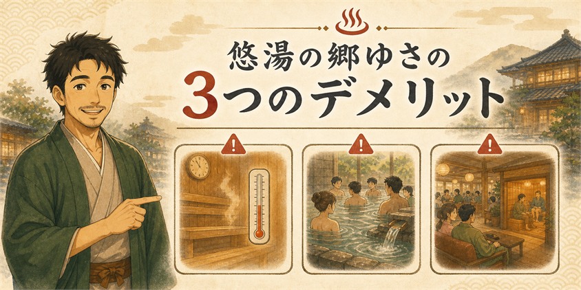 悠湯の郷ゆさの3つのデメリット