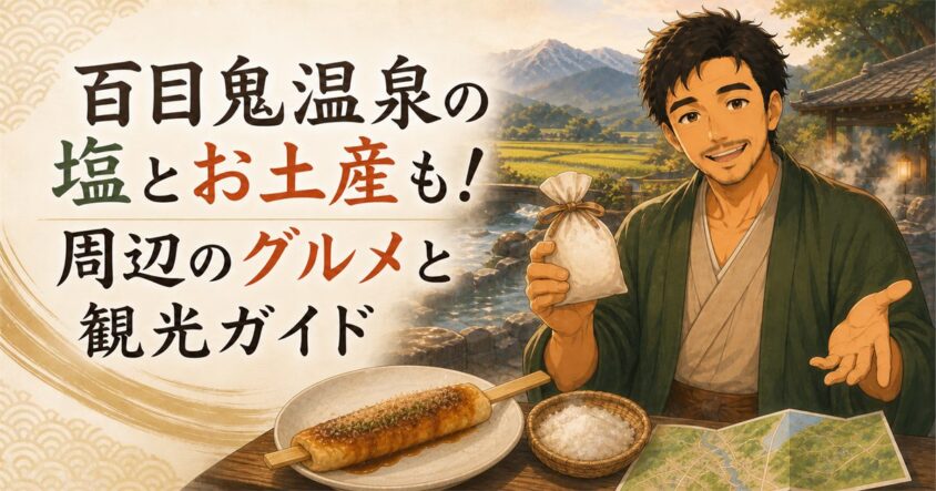 百目鬼温泉の塩とお土産も!周辺のグルメと観光ガイド
