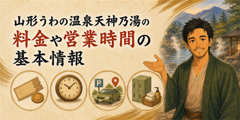 山形うわの温泉天神乃湯の料金や営業時間の基本情報
