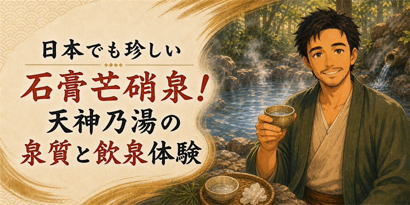 日本でも珍しい石膏芒硝泉！天神乃湯の泉質と飲泉体験