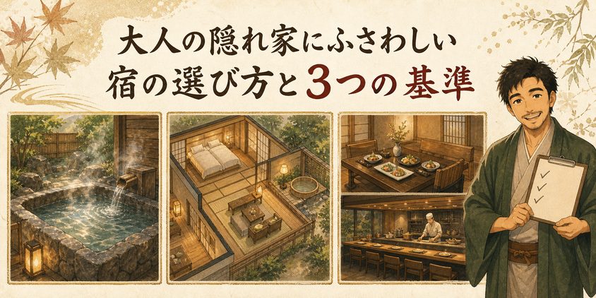 大人の隠れ家にふさわしい宿の選び方と3つの基準